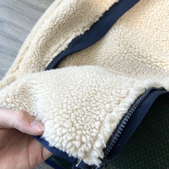 J.Crew Nordic Fleece Vest Men’s XLarge Sherpa Lined Beige Zip Front Outdoor - Picture 7 of 10